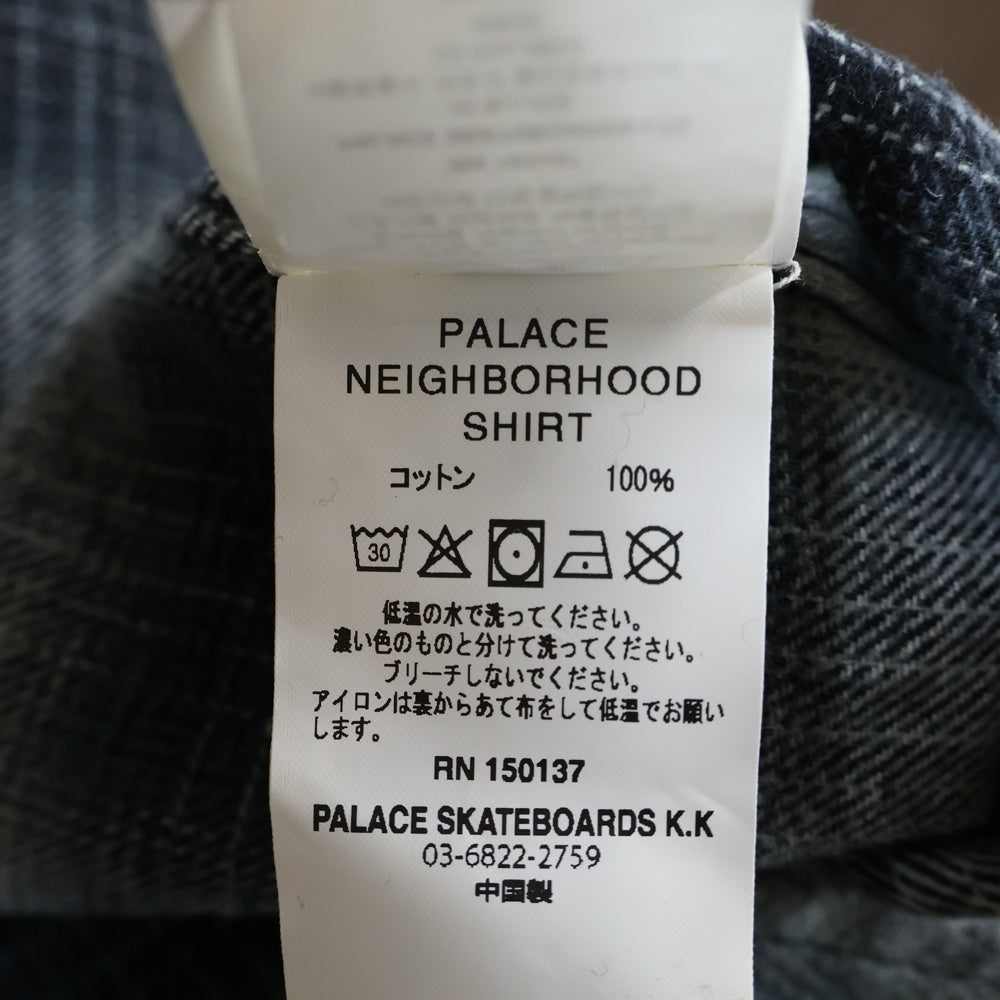NEIGHBORHOOD(ネイバーフッド) 25AW ×PALACE SKATEBOARDS パレススケートボード オンブレチェック 長袖シャツ グレー
