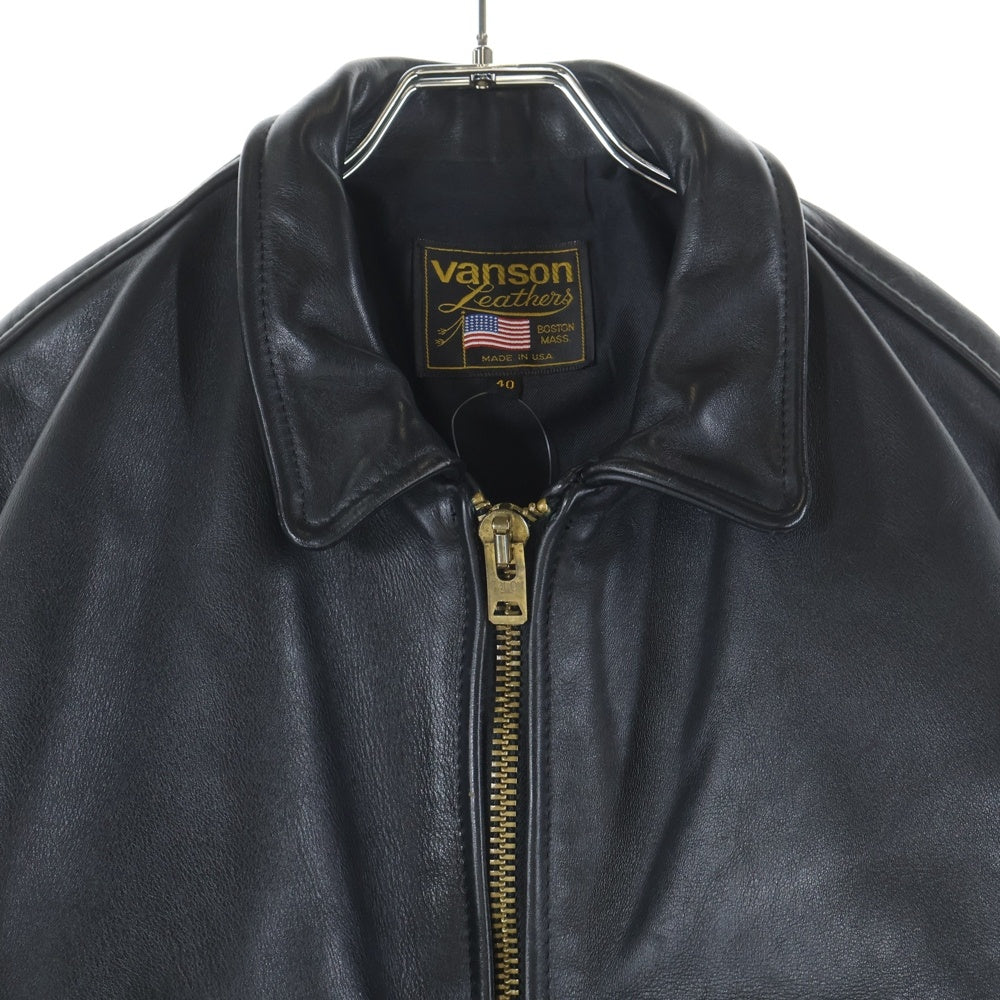 VANSON(バンソン) IKE LEATHER JACKET ジップアップ シングルライダース レザージャケット ブラック