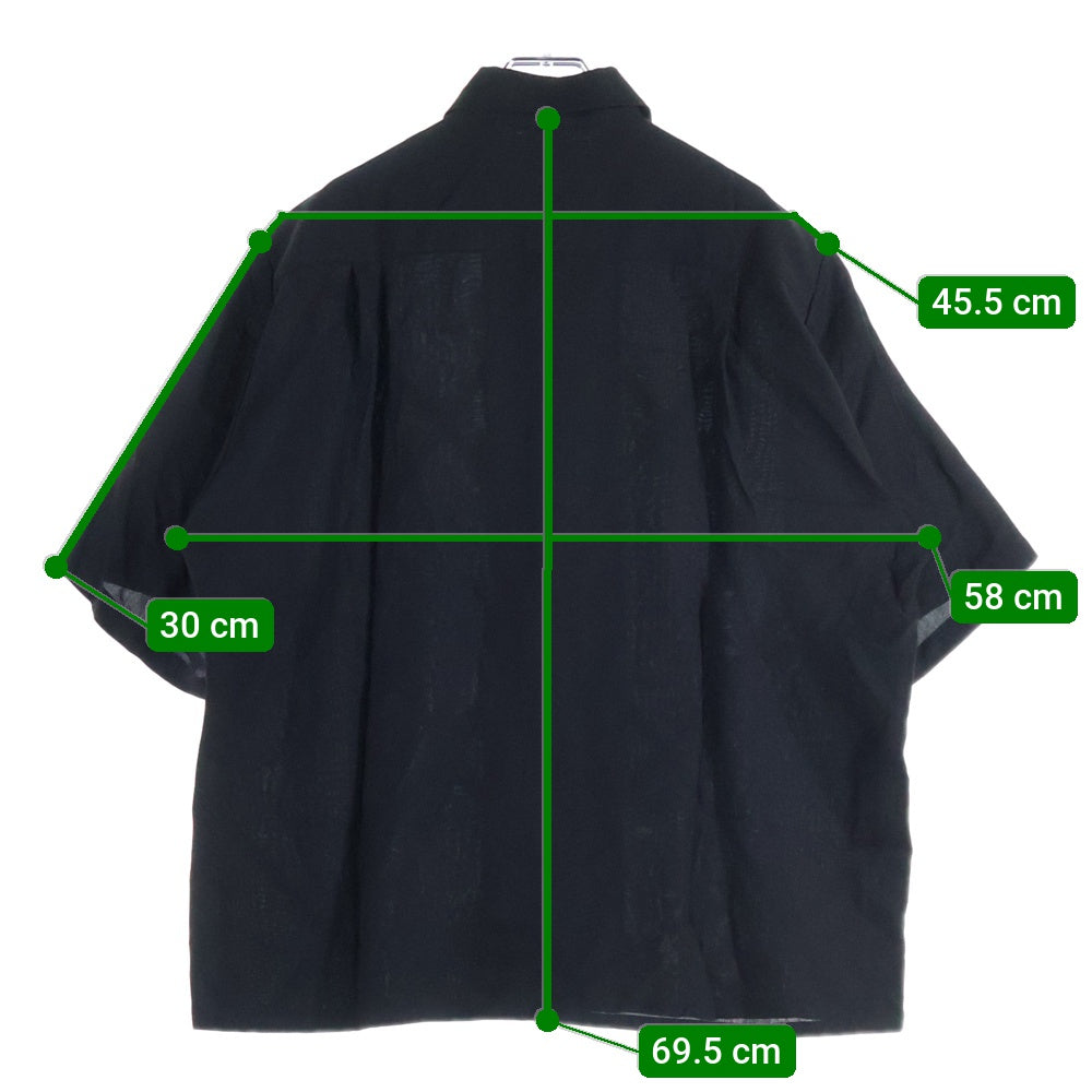 WACKO MARIA(ワコマリア) 24SS ×WOLF'S HEAD 50'S SHIRT S/S TYPE 3 ウルフズヘッド フィフティーズ オープンカラー 半袖シャツ ブラック WOLFSHEAD-WM-OC09