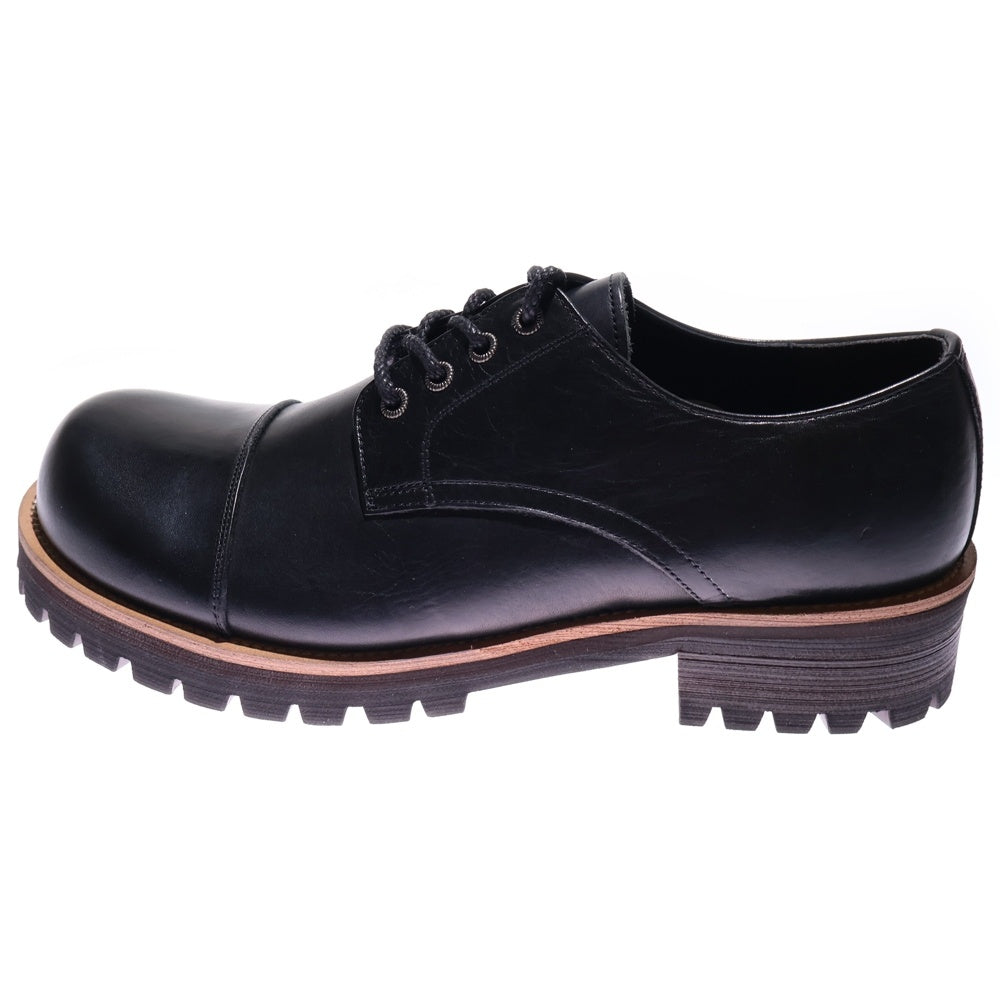 NO BRAND(ノーブランド) WHOOP-DE-DOO フープディドゥ バルーントゥ ダービーシューズ ブラック 105684