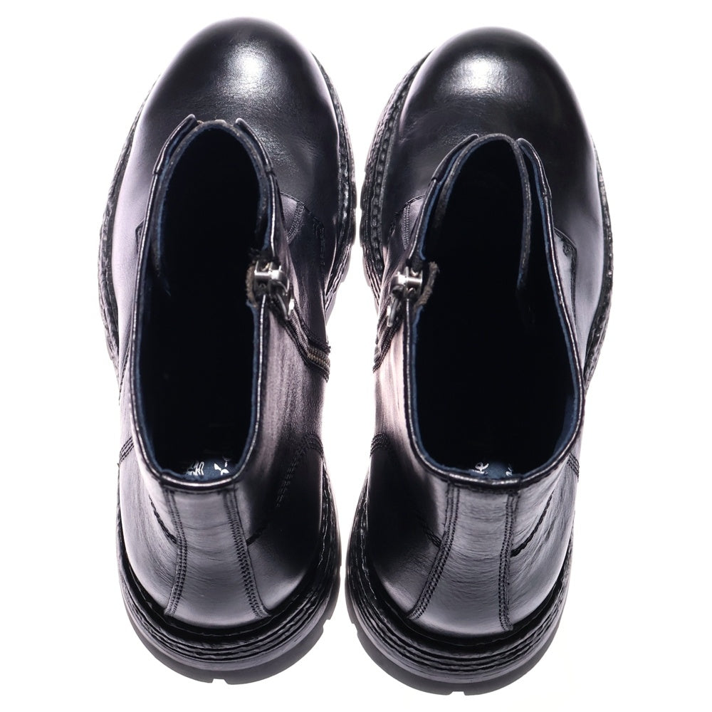 NO BRAND(ノーブランド) WHOOP-DE-DOO フープディドゥ バンピージップアップ レザーシューズ ブラック 25295693