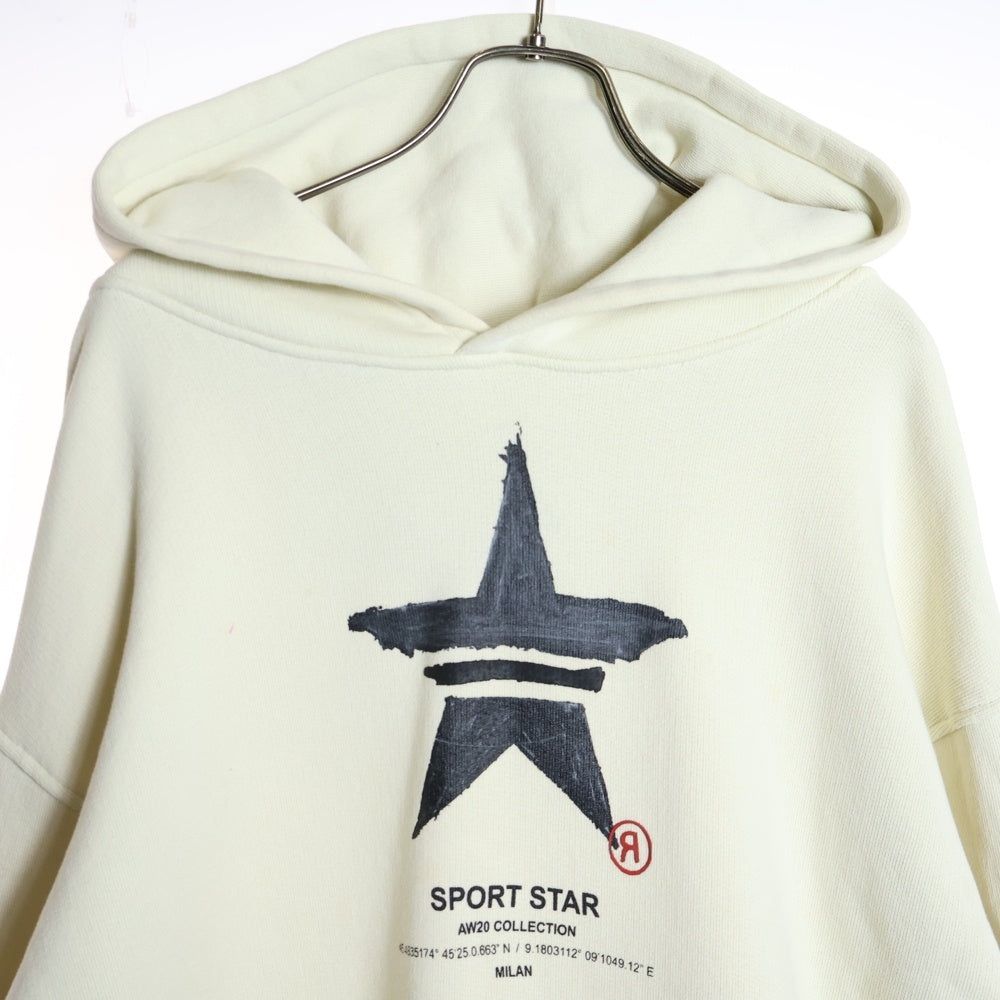 Neil Barrett(ニール バレット) 20AW スターロゴプリントフーディ プルオーバースウェットパーカー アイボリー BJS690SB-P597S