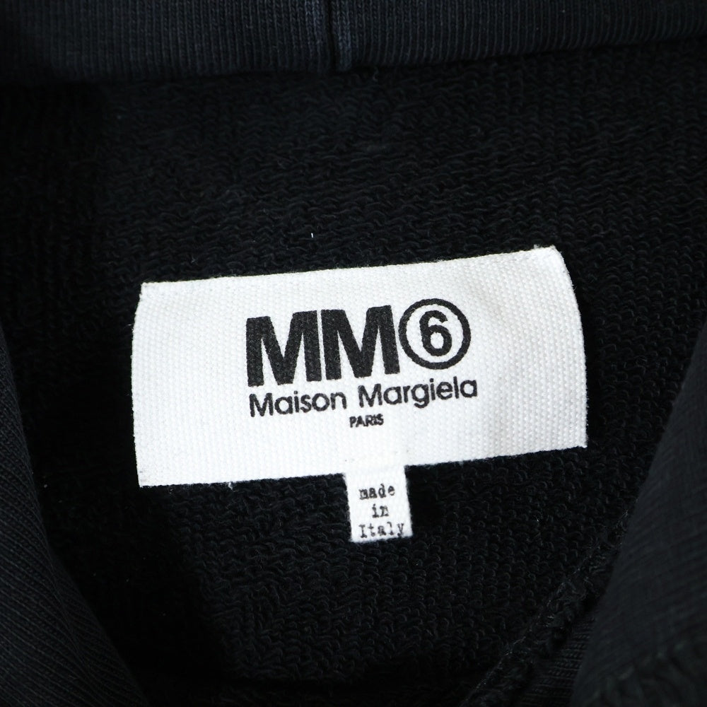 MM6 Maison Margiela(エムエムシックスメゾンマルジェラ) 21AW 6 Tour プリントプルオーバースウェットパーカー フーディ ブラック S52GU0149