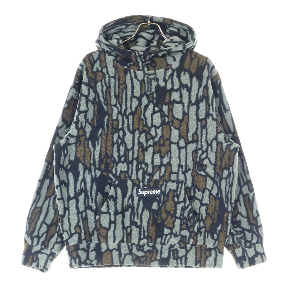 SUPREME(シュプリーム) 20AW Polartec Hooded Sweatshirt ポーラテック ロゴデザイン フーデッド スウェット パーカー グリーン/ブラウン
