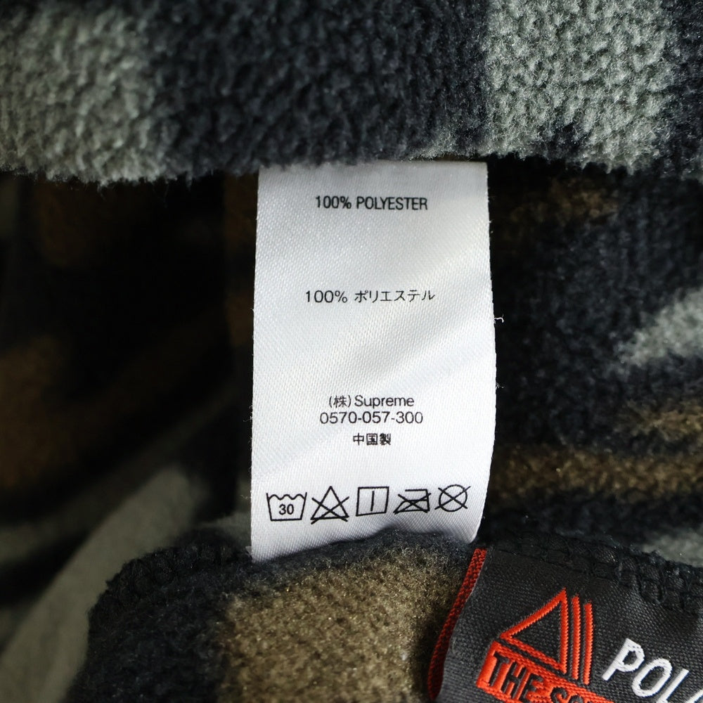 SUPREME(シュプリーム) 20AW Polartec Hooded Sweatshirt ポーラテック ロゴデザイン フーデッド スウェット パーカー グリーン/ブラウン