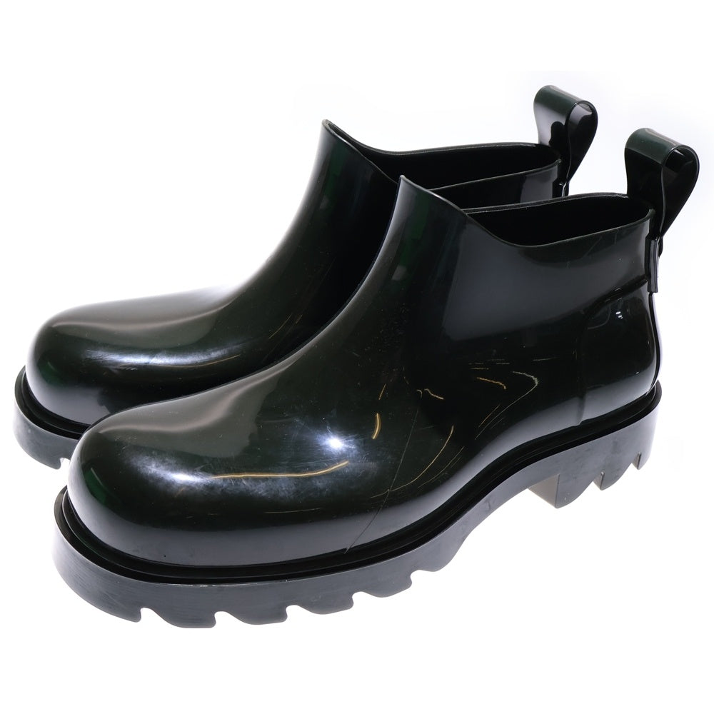 BOTTEGA VENETA(ボッテガヴェネタ) Stride Ankle Boot ストライド アンクル エナメル ラバーブーツカット ハイカットシューズ ダークグリーン 680510V1AJ0