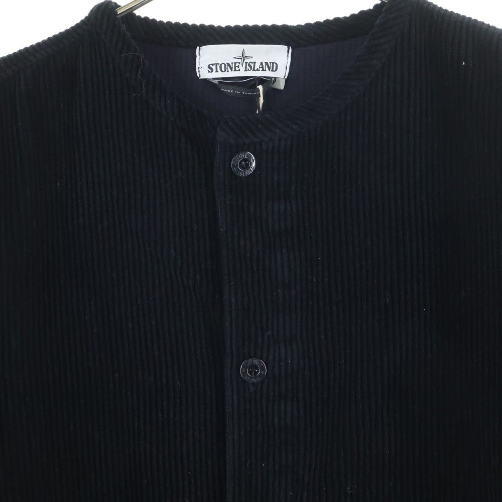 STONE ISLAND(ストーンアイランド) コーデュロイ ノーカラーボタンジャケット ブラック 691510939