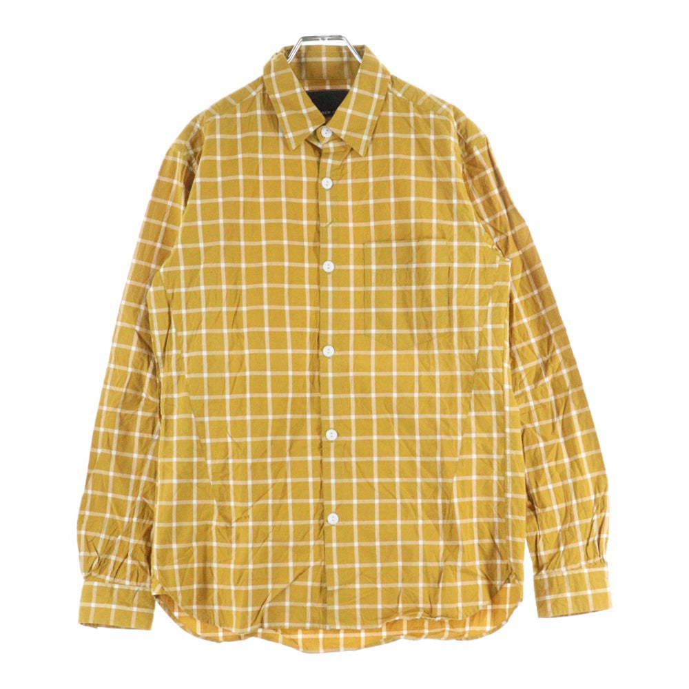 NUMBER (N)INE(ナンバーナイン) REGULAR COLOR SHIRTS CHECK レギュラーカラー 長袖チェックシャツ イエロー S15-NS008