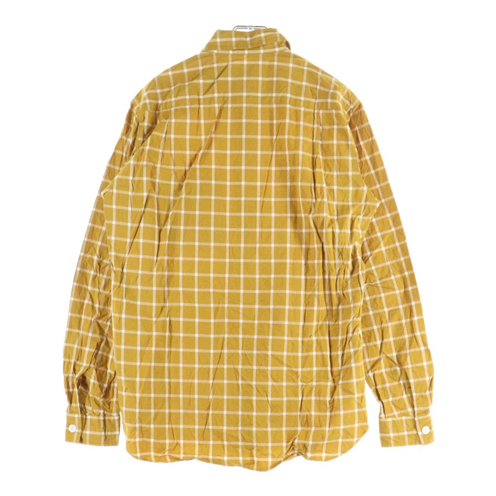 NUMBER (N)INE(ナンバーナイン) REGULAR COLOR SHIRTS CHECK レギュラーカラー 長袖チェックシャツ イエロー S15-NS008