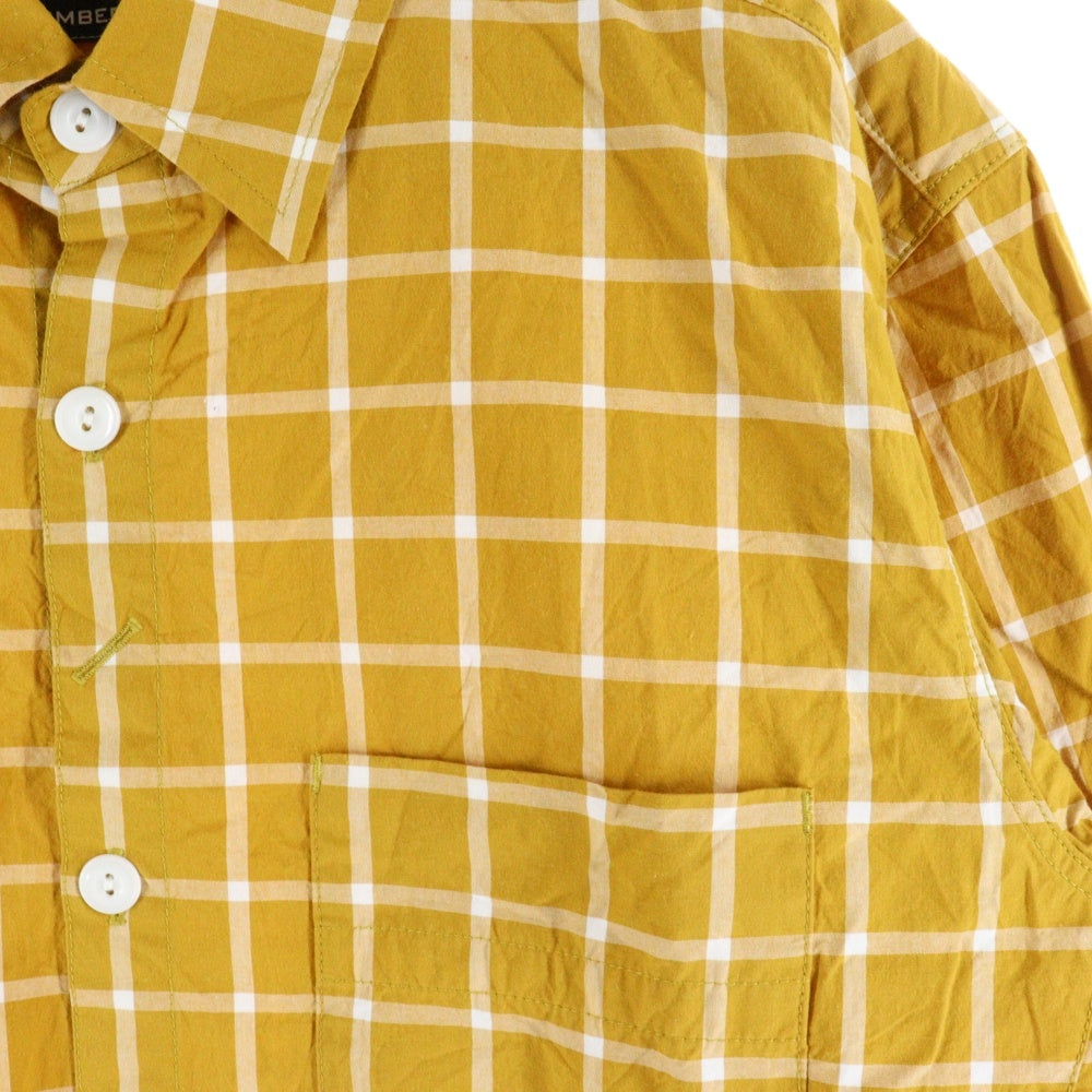 NUMBER (N)INE(ナンバーナイン) REGULAR COLOR SHIRTS CHECK レギュラーカラー 長袖チェックシャツ イエロー S15-NS008