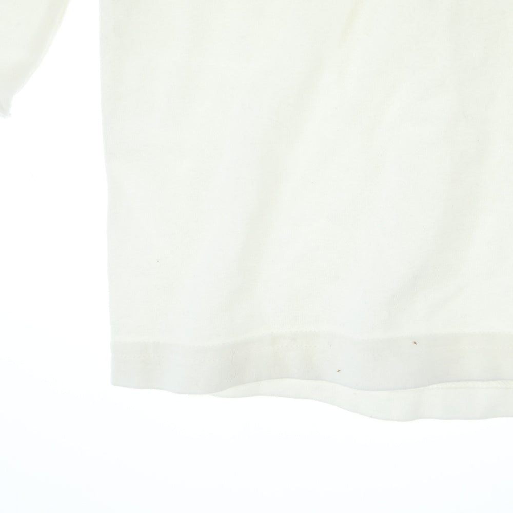 NO BRAND(ノーブランド) BIAS バイアス フロントスカルプリント 七分丈Tシャツ カットソー ホワイト