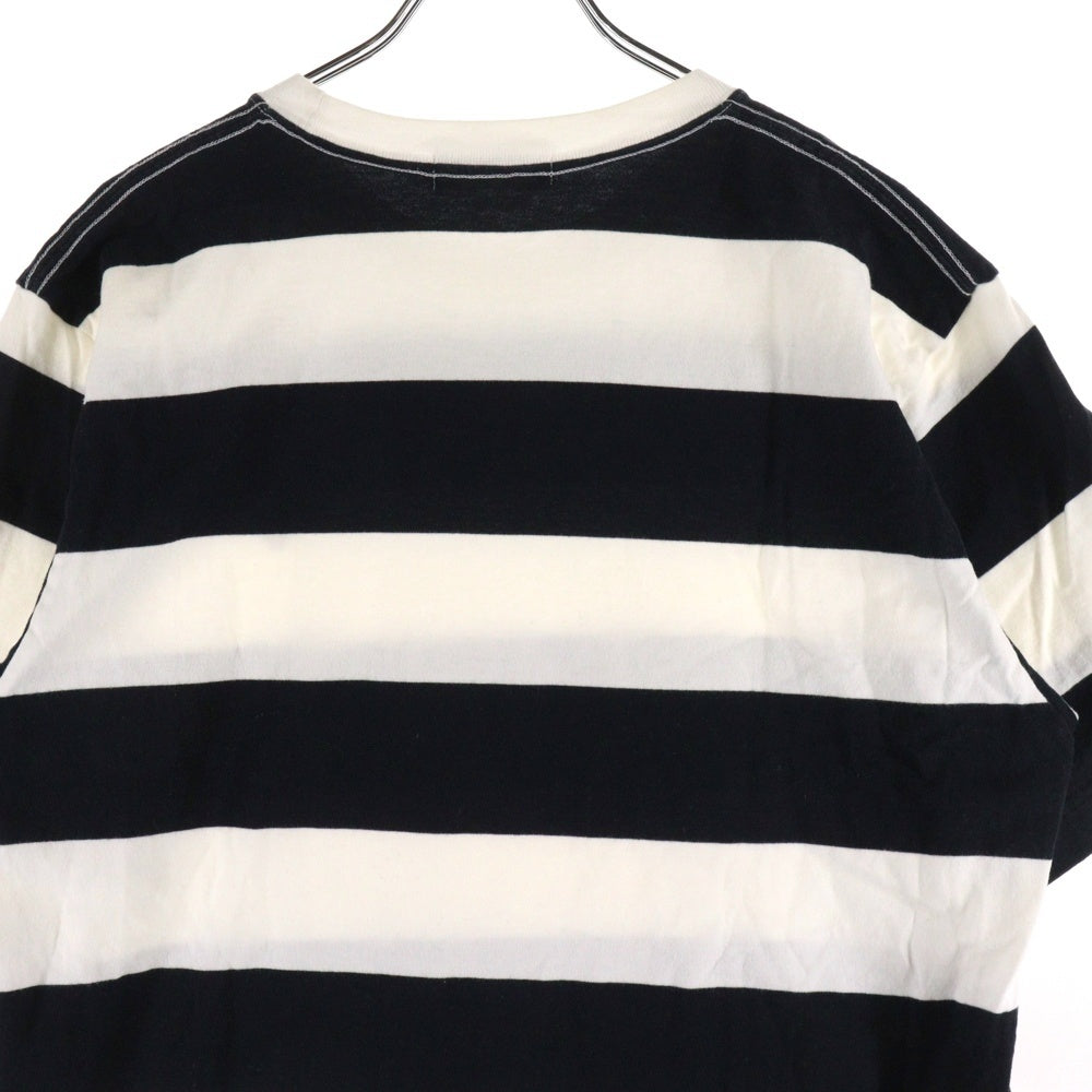A BATHING APE(アベイシングエイプ) ボーダー クルーネック 半袖Tシャツ カットソー ブラック/ホワイト