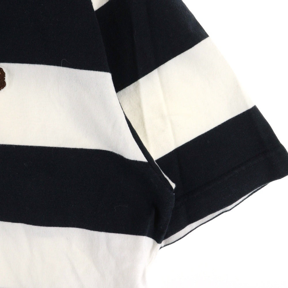 A BATHING APE(アベイシングエイプ) ボーダー クルーネック 半袖Tシャツ カットソー ブラック/ホワイト