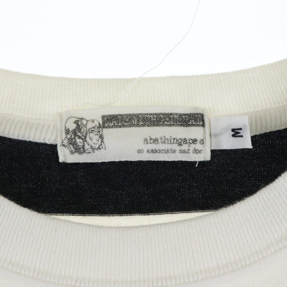 A BATHING APE(アベイシングエイプ) ボーダー クルーネック 半袖Tシャツ カットソー ブラック/ホワイト