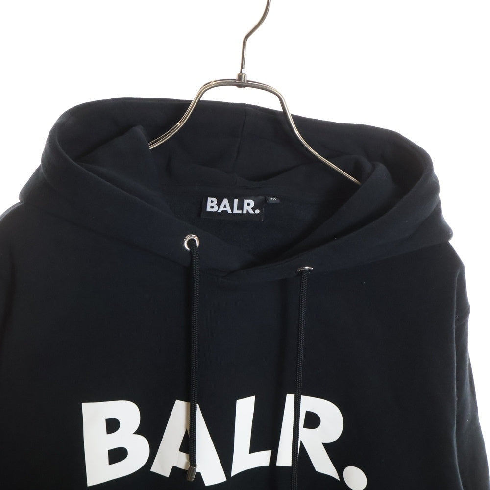 BALR.(ボーラー) フロントロゴプリント プルオーバーフーディー パーカー スウェット トレーナー ブラック