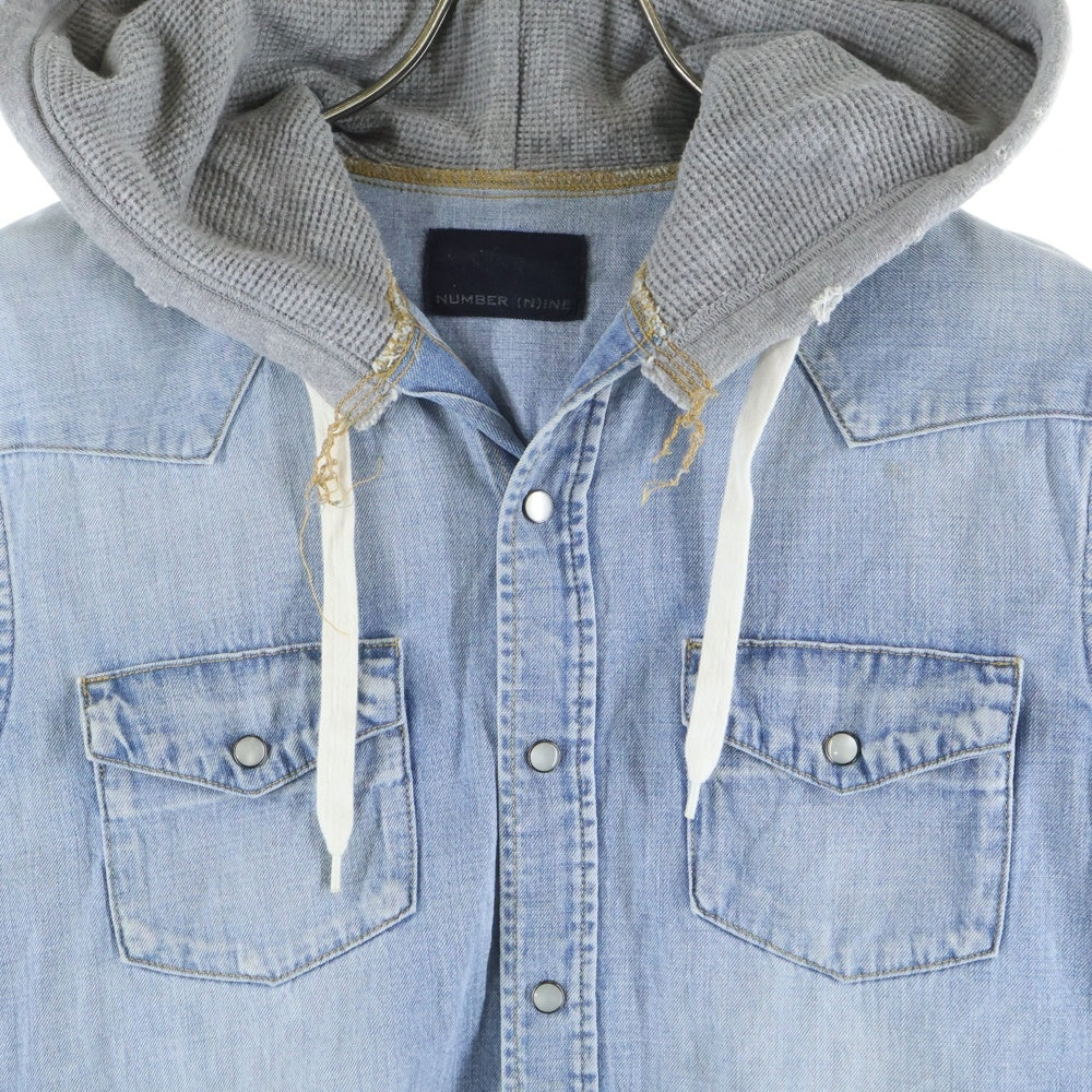 NUMBER (N)INE(ナンバーナイン) サーマルフーディードッキング スナップボタンデニムシャツ インディゴ