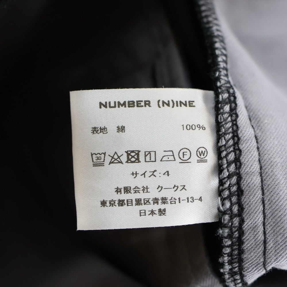 NUMBER (N)INE(ナンバーナイン) リップストップ ドローストリング コットン テーパードパンツ ブラック