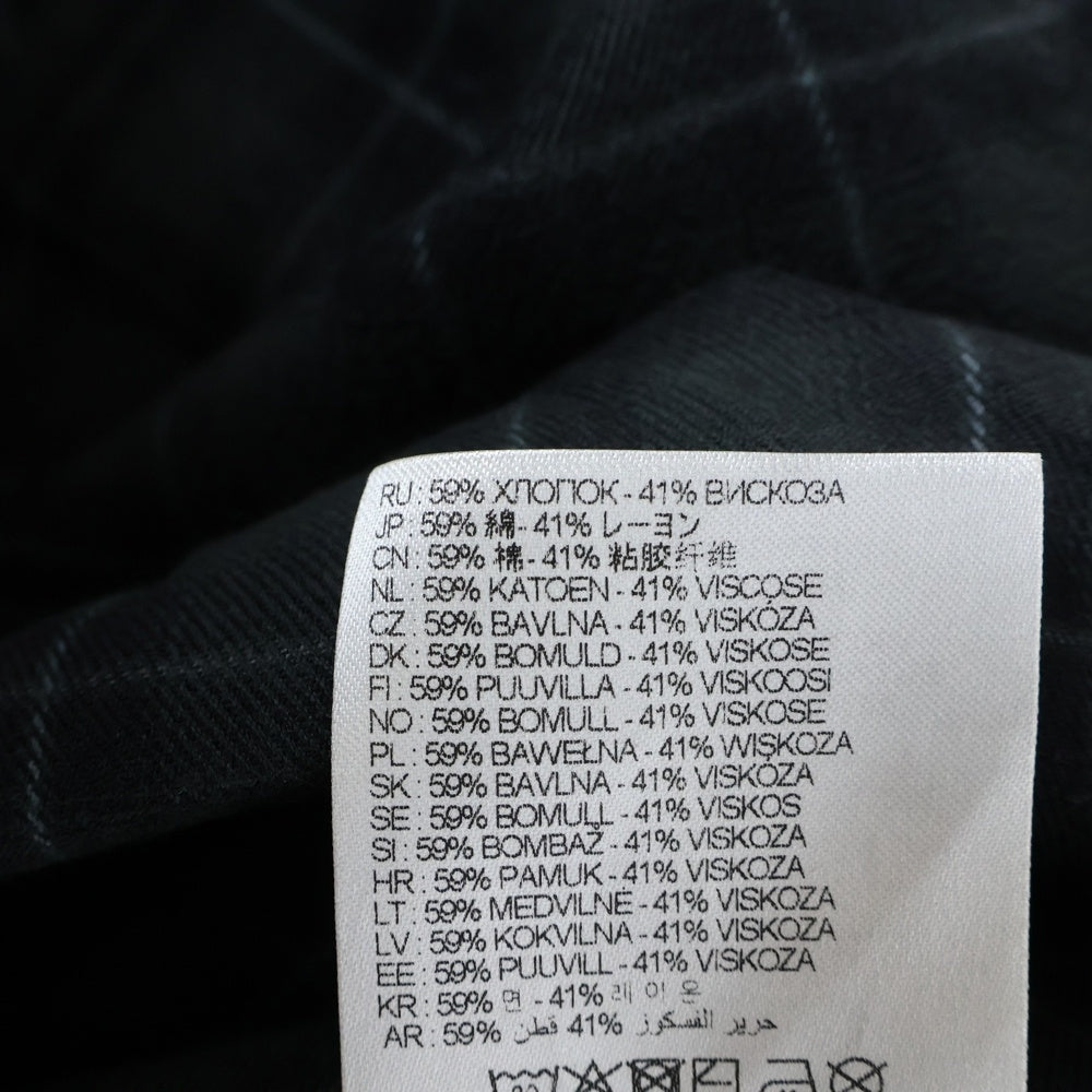 DIESEL(ディーゼル) 格子柄デザイン ドローストリング フーデッド チェック長袖シャツ グリーン/ブラック A16214