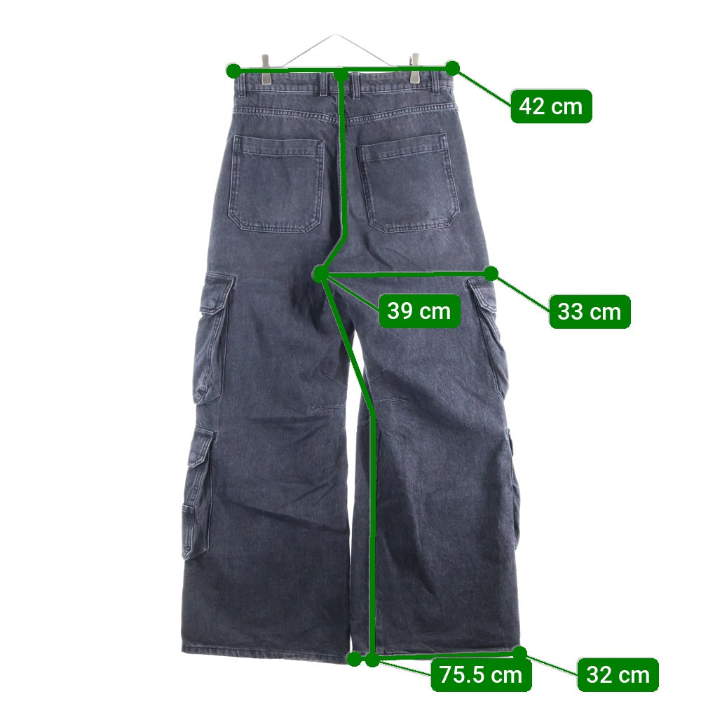 DIESEL(ディーゼル) D-SIRE-CARGO-S マルチポケット ボタンフライ デニムパンツ ブラック A11871