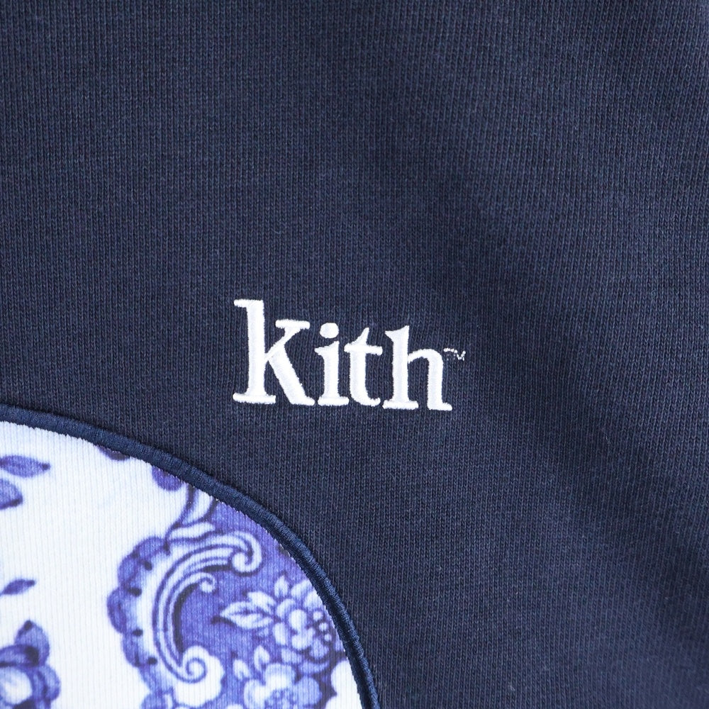 KITH(キス) 21AW ×STAR WARS TROOPER CREWNECK スターウォーズ ストームトルーパー ロゴ刺繍 フロントパッチ クルーネック スウェット トレーナー ネイビー KHM030218