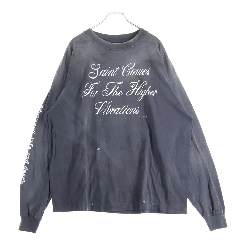 SAINT MICHAEL(セントマイケル) 25AW SAINT COMES L/S TEE セント カムス ロングスリーブ クルーネック長袖Tシャツ カットソー ブラック SM-HR1-0000-031