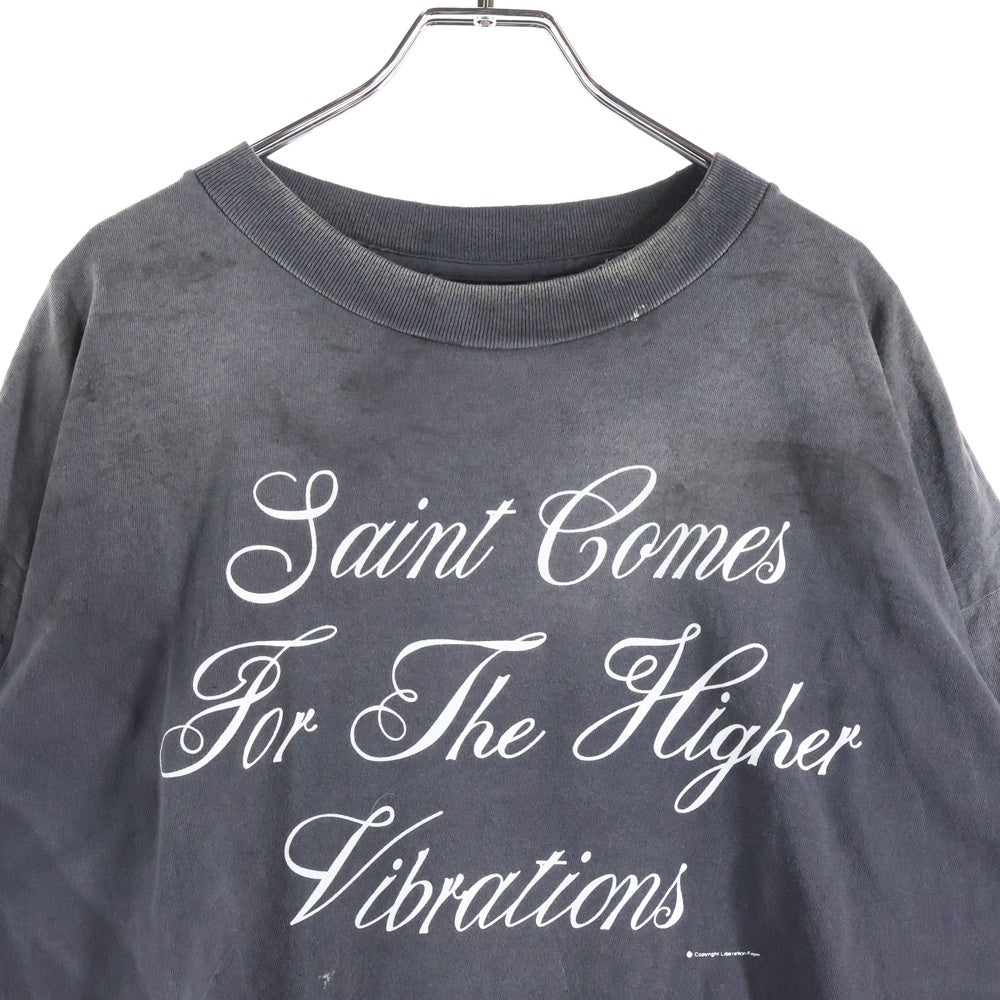 SAINT MICHAEL(セントマイケル) 25AW SAINT COMES L/S TEE セント カムス ロングスリーブ クルーネック長袖Tシャツ カットソー ブラック SM-HR1-0000-031