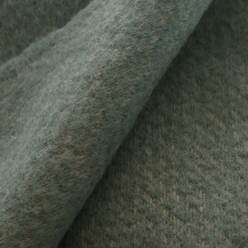 KLIPPAN(クリッパン) ラトビア製 大判 ウール フリンジストール マフラー ブルー レディース