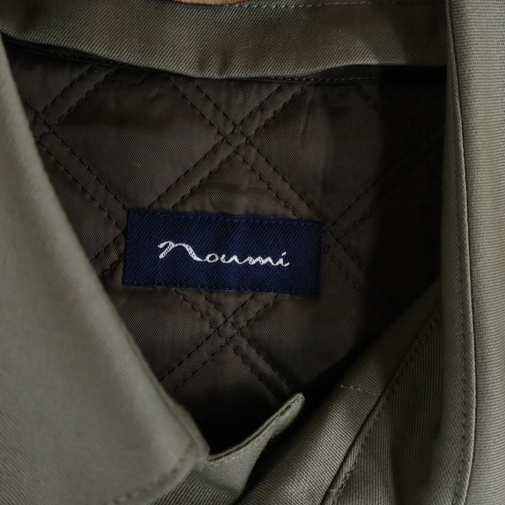 NOUMI(ノウミ) キルティングライナー キュプラポリ ステンカラーコート オリーブ TN4665
