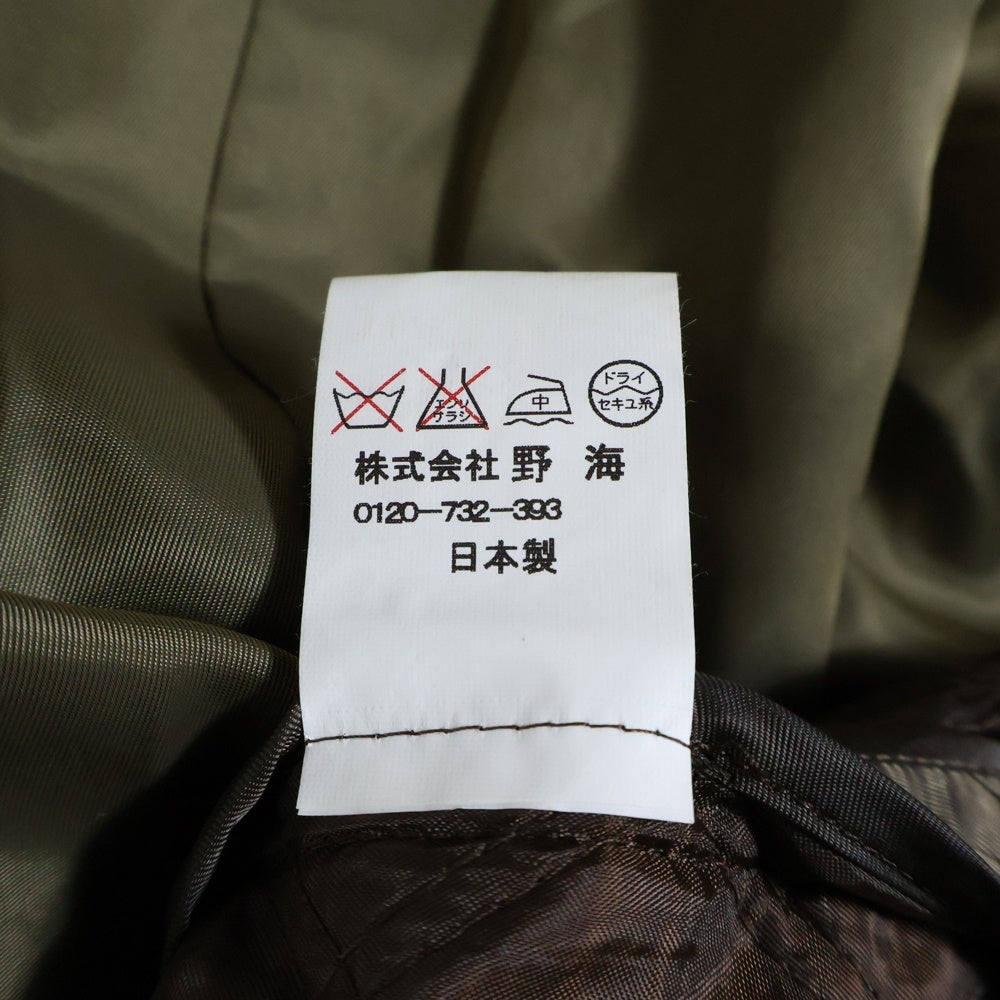 NOUMI(ノウミ) キルティングライナー キュプラポリ ステンカラーコート オリーブ TN4665