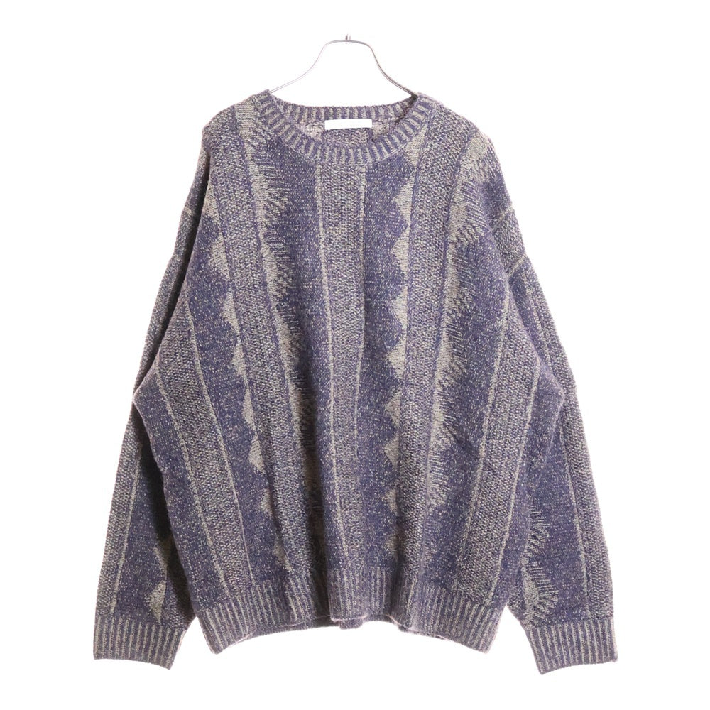 JOURNAL STANDARD(ジャーナルスタンダード) 総柄 ウール混 ジャガードクルーネック ニット セーター パープル 21-080-600-9250-4-0