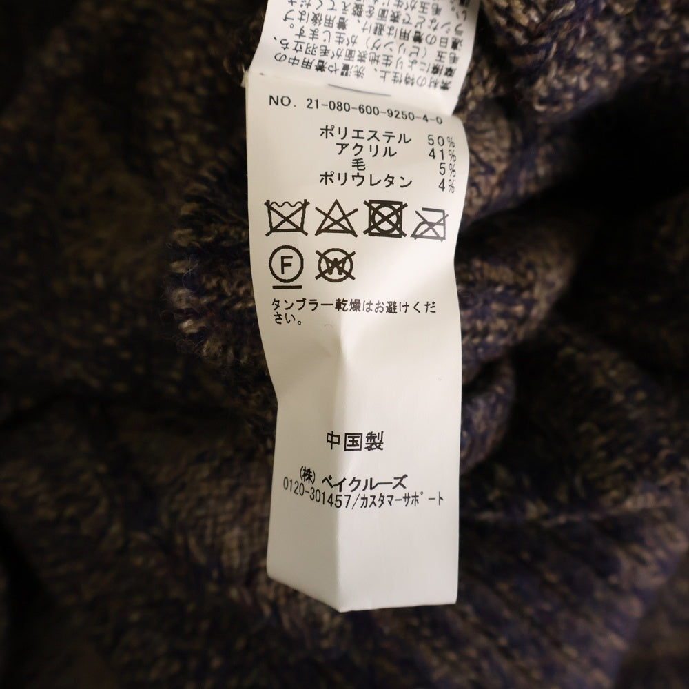 JOURNAL STANDARD(ジャーナルスタンダード) 総柄 ウール混 ジャガードクルーネック ニット セーター パープル 21-080-600-9250-4-0