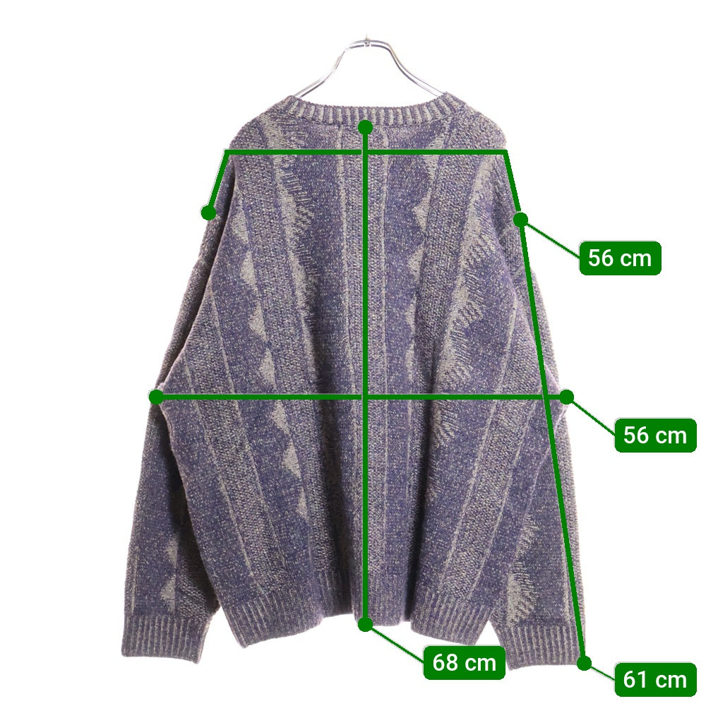 JOURNAL STANDARD(ジャーナルスタンダード) 総柄 ウール混 ジャガードクルーネック ニット セーター パープル 21-080-600-9250-4-0