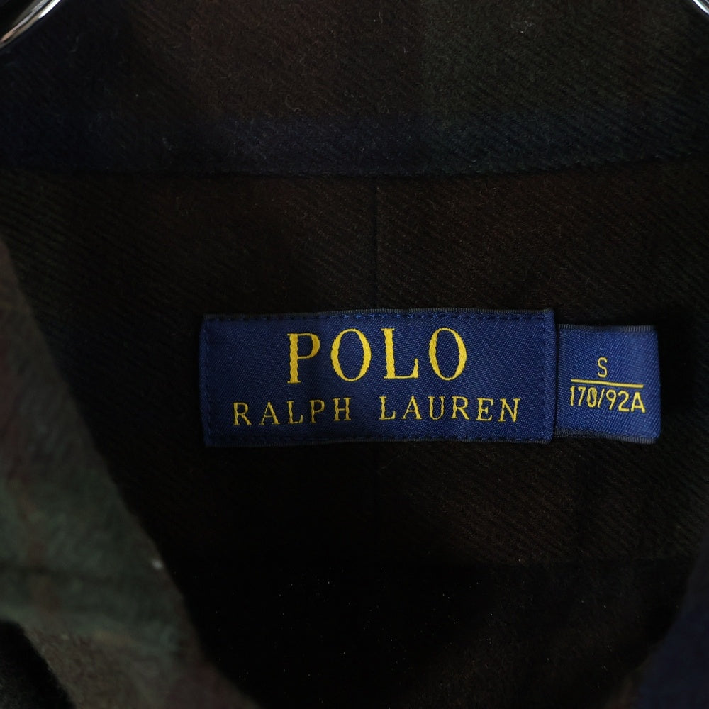 POLO RALPH LAUREN(ポロラルフローレン) エルボーパッチ フランネル チェック シャツ グリーン 710616244001