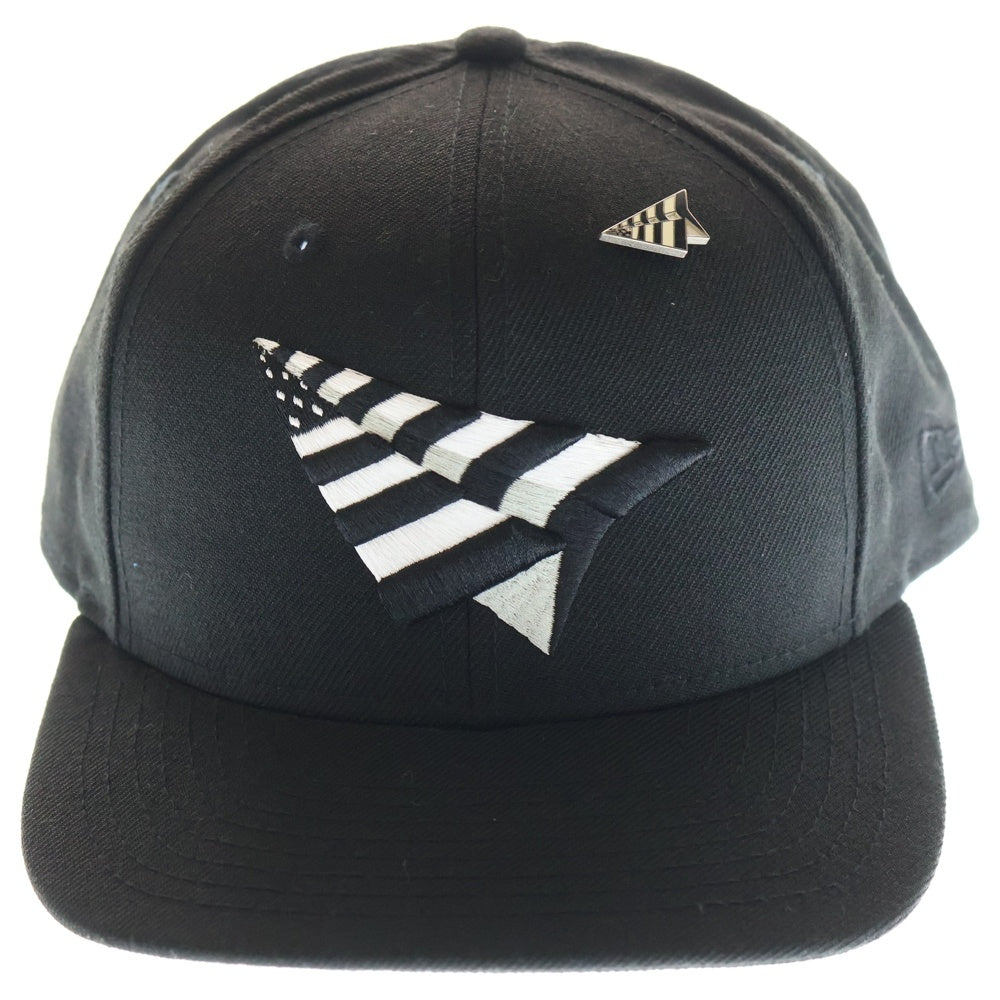 NEW ERA(ニューエラ) paper planes 6PANEL CAP ペーパープレーンズ エンブロイダリー ロゴ 6パネル キャップ 帽子 ブラック