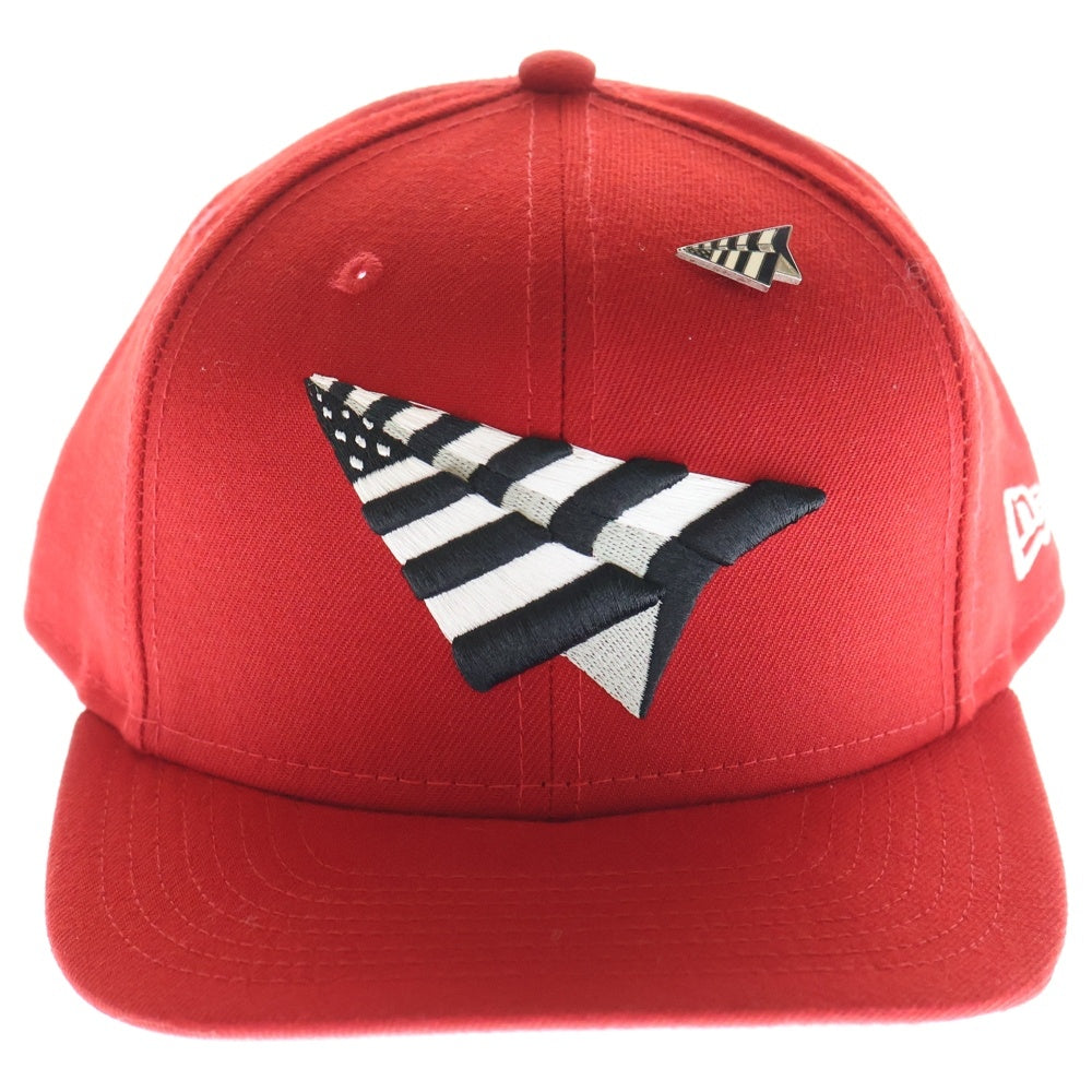 NEW ERA(ニューエラ) paper planes 6PANEL CAP ペーパープレーンズ エンブロイダリー ロゴ 6パネル キャップ 帽子 レッド