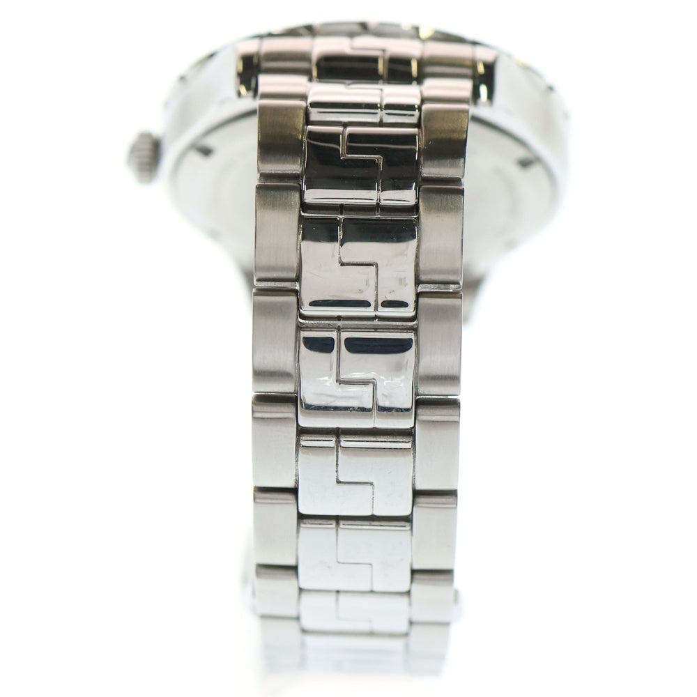 VERSACE(ヴェルサーチ) HELLENYIUM GMT ヘレニウム メデューサ ロゴ クォーツ ウォッチ 黒文字盤 腕時計 シルバー/ブラック 29499