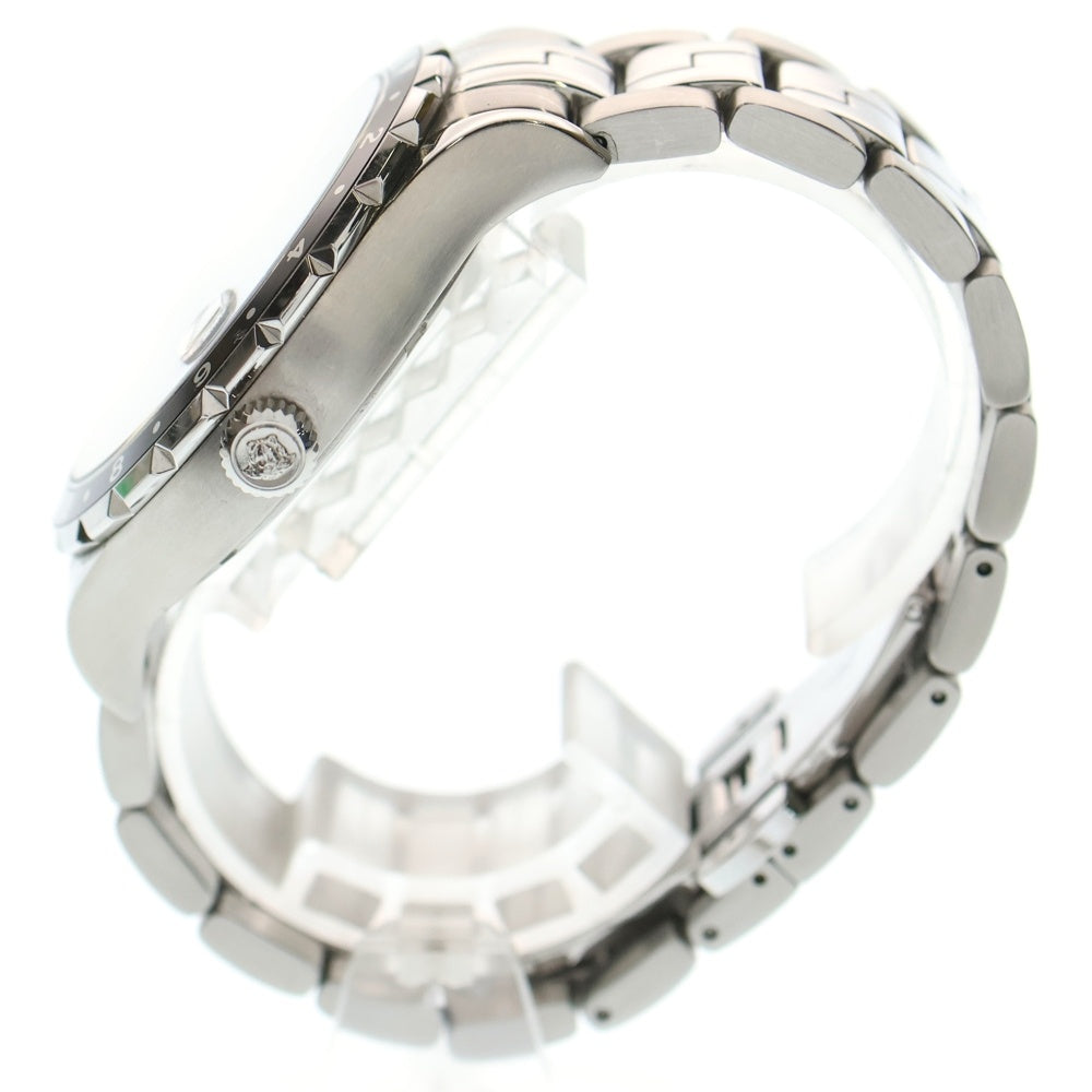 VERSACE(ヴェルサーチ) HELLENYIUM GMT ヘレニウム メデューサ ロゴ クォーツ ウォッチ 黒文字盤 腕時計 シルバー/ブラック 29499