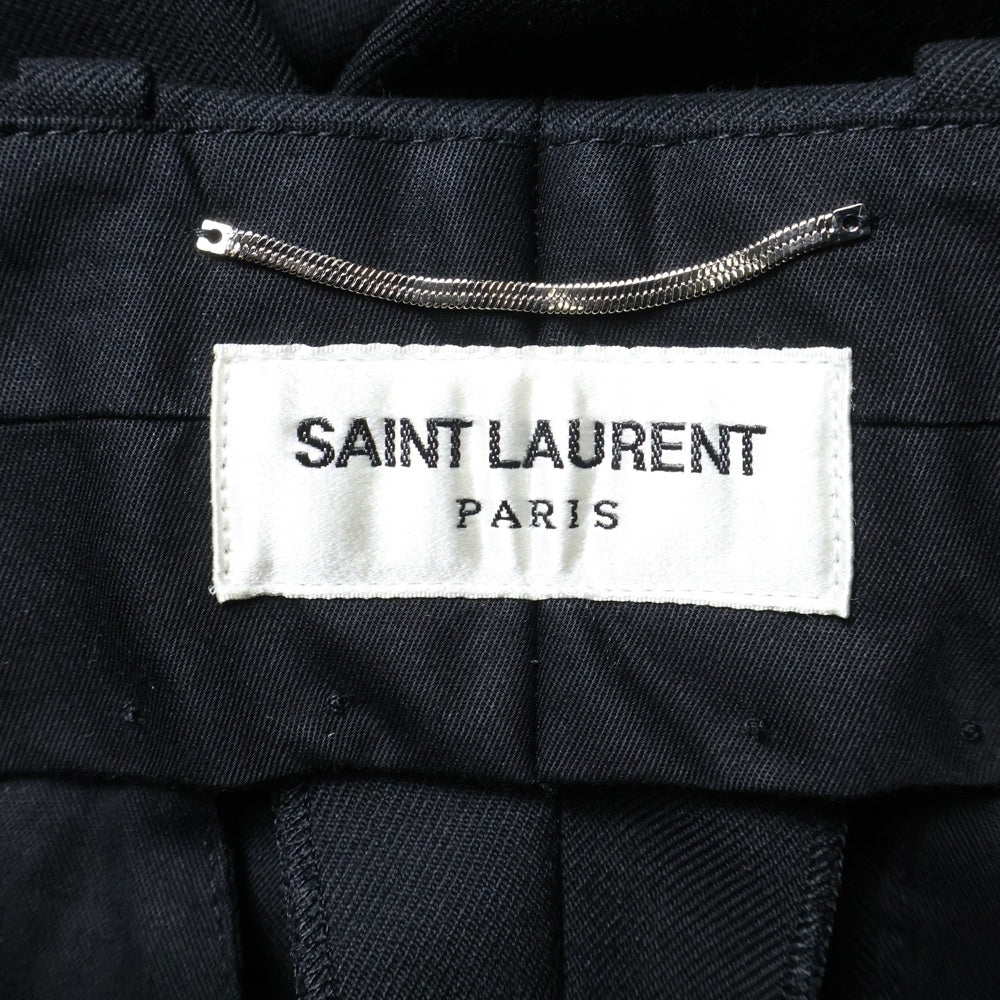 SAINT LAURENT PARIS(サンローランパリ) ウール混 テーパードスラックスパンツ ブラック 617500 Y404W