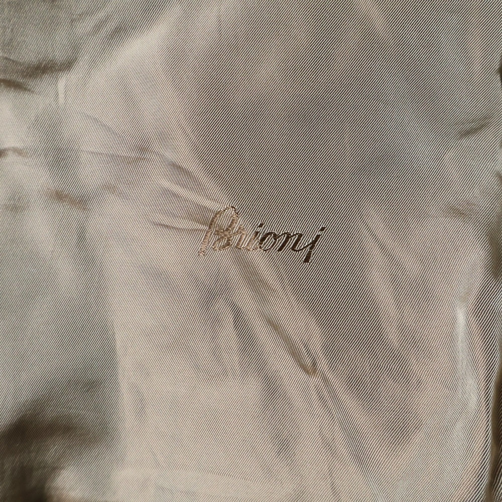 Brioni(ブリオーニ) レザー切り替え マルチポケット シャツジャケット レッド