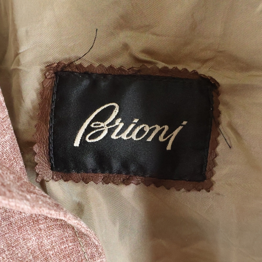 Brioni(ブリオーニ) レザー切り替え マルチポケット シャツジャケット レッド