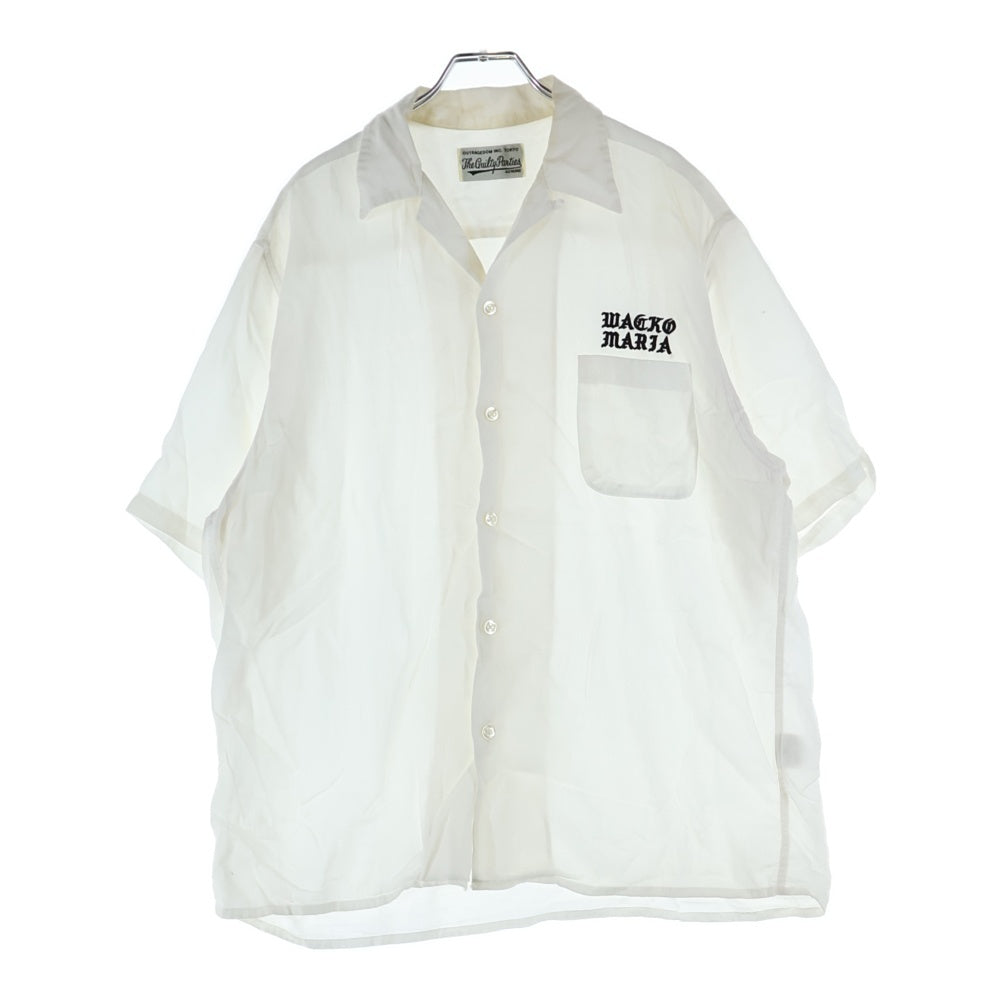 WACKO MARIA(ワコマリア) 24SS 50'S SHIRT S/S 24SS-WMS-OC05 ロゴ刺繍半袖開襟シャツ ホワイト
