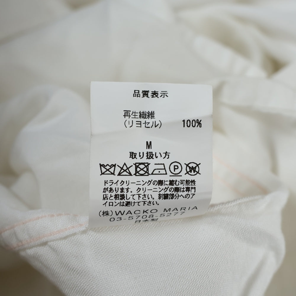 WACKO MARIA(ワコマリア) 24SS 50'S SHIRT S/S 24SS-WMS-OC05 ロゴ刺繍半袖開襟シャツ ホワイト