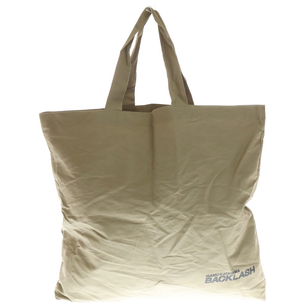 ISAMU KATAYAMA BACKLASH(イサムカタヤマバックラッシュ) ロゴプリント ラージ トートバッグ ベージュ