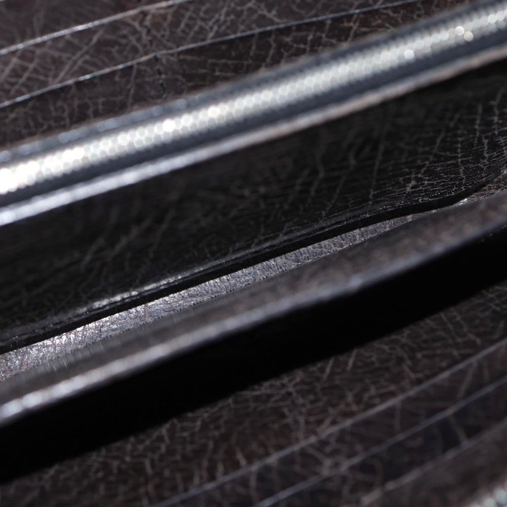 ISAMU KATAYAMA BACKLASH(イサムカタヤマバックラッシュ) GUIDI グイディ コードバン ラウンドジップ レザーロングウォレット 長財布 ブラック 864-02