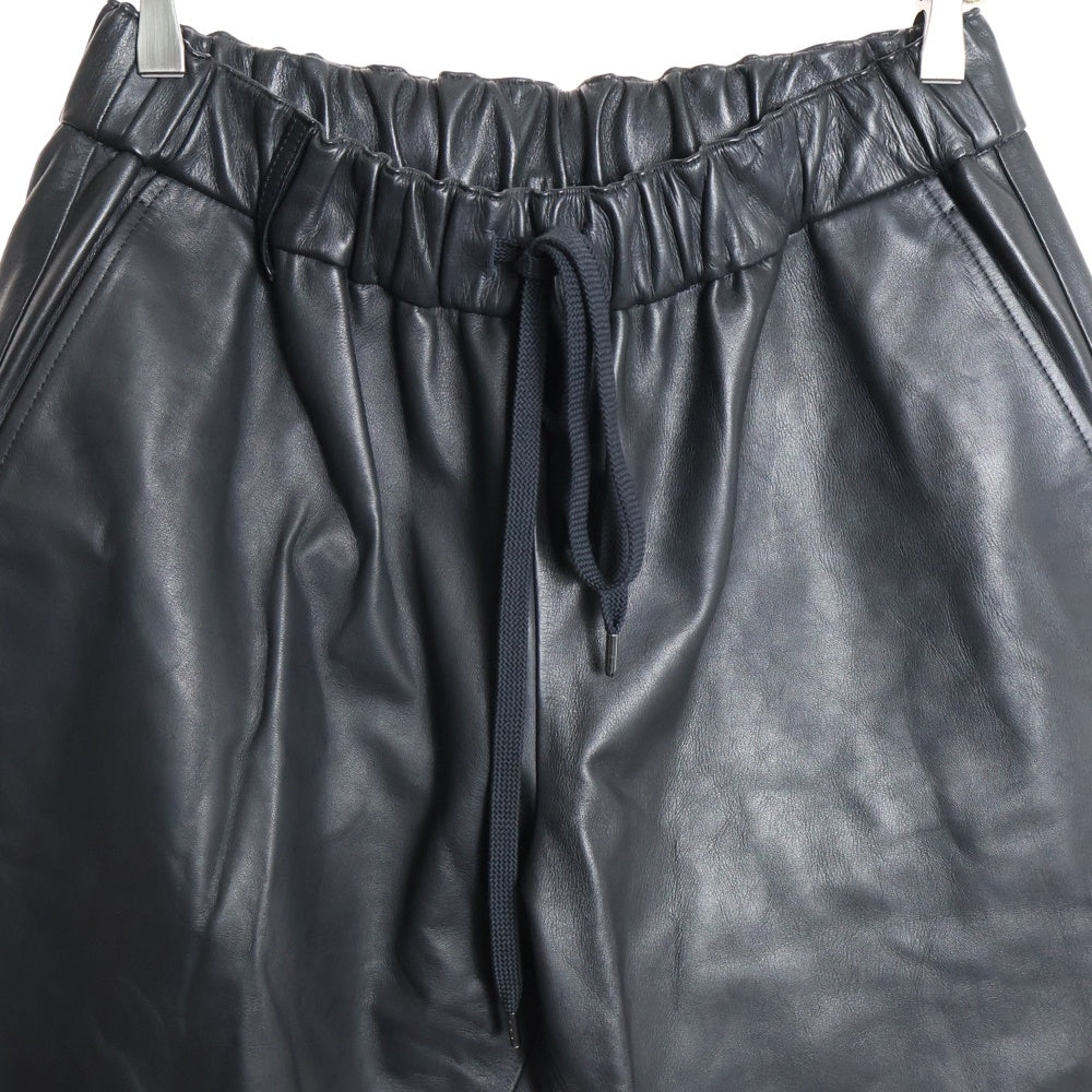 ISAMU KATAYAMA BACKLASH(イサムカタヤマバックラッシュ) MONOCHROME LUXURY STEER EASY PANTS モノクローム ラグジュアリー ジャパンステア イージーレザーパンツ ブラック 2078-01