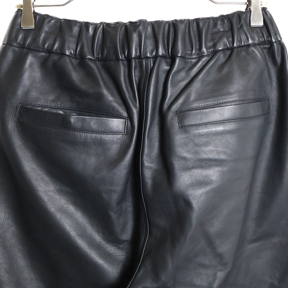 ISAMU KATAYAMA BACKLASH(イサムカタヤマバックラッシュ) MONOCHROME LUXURY STEER EASY PANTS モノクローム ラグジュアリー ジャパンステア イージーレザーパンツ ブラック 2078-01