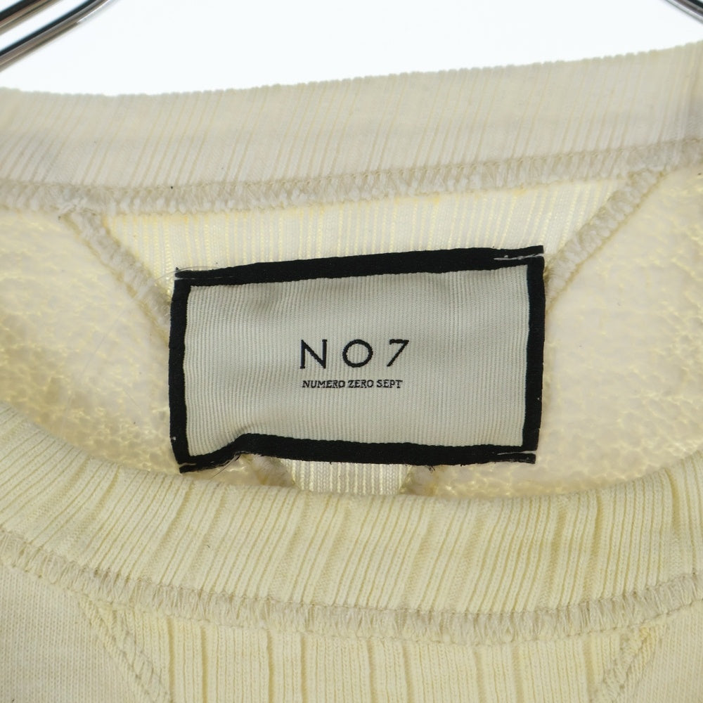 FULLCOUNT(フルカウント) ×N/07 Double V Set In Sleeve Mother Cotton Exhausted ヴィンテージ加工 両V セットイン コットン クルーネック スウェットトレーナー ホワイト