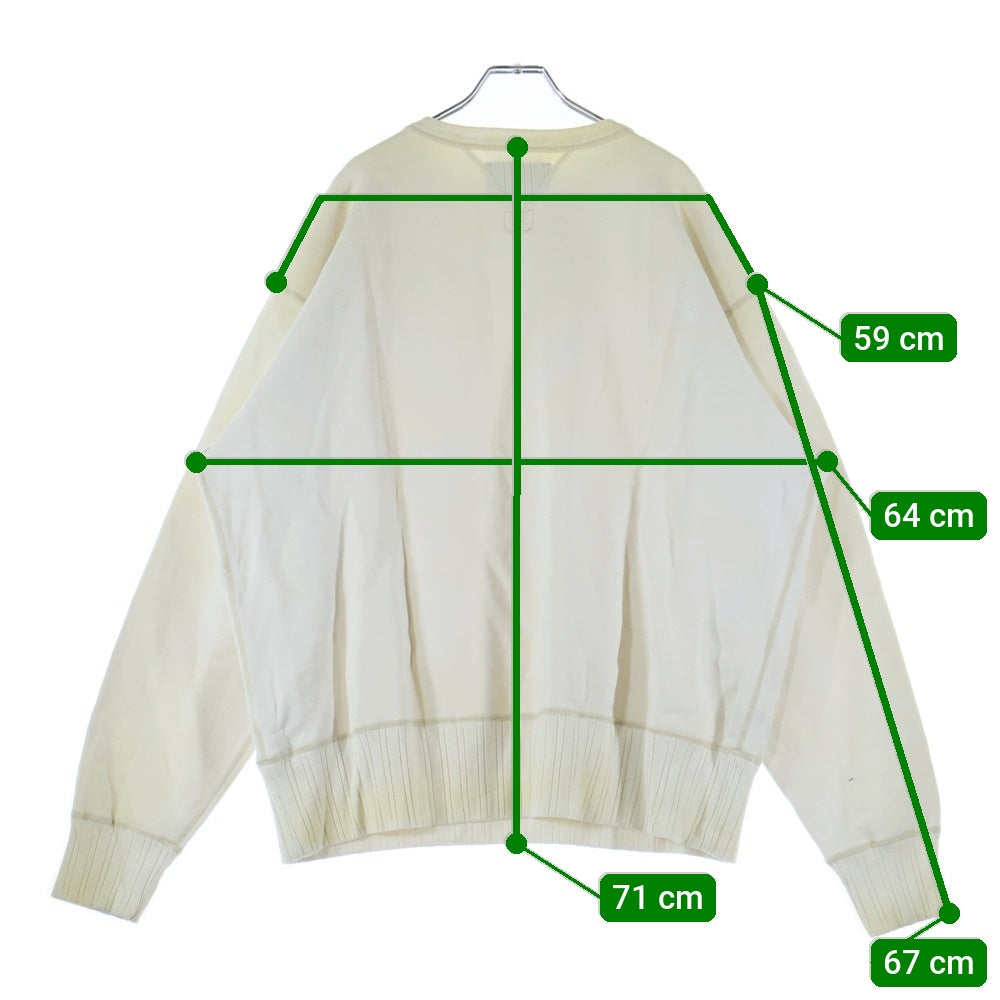 FULLCOUNT(フルカウント) ×N/07 Double V Set In Sleeve Mother Cotton Exhausted ヴィンテージ加工 両V セットイン コットン クルーネック スウェットトレーナー ホワイト