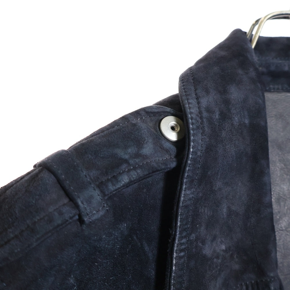 ISAMU KATAYAMA BACKLASH(イサムカタヤマバックラッシュ) ジャパンカーフ スエード ダブルライダース レザージャケット ブラック 1878-RS