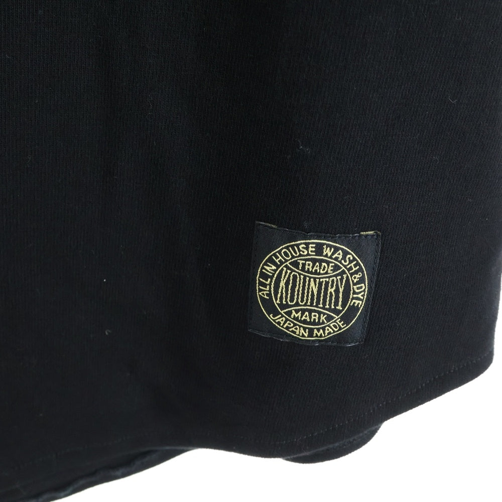 KAPITAL(キャピタル) 16/-度詰め天竺ベースボールシャツ(BONE) ボーン ブラック